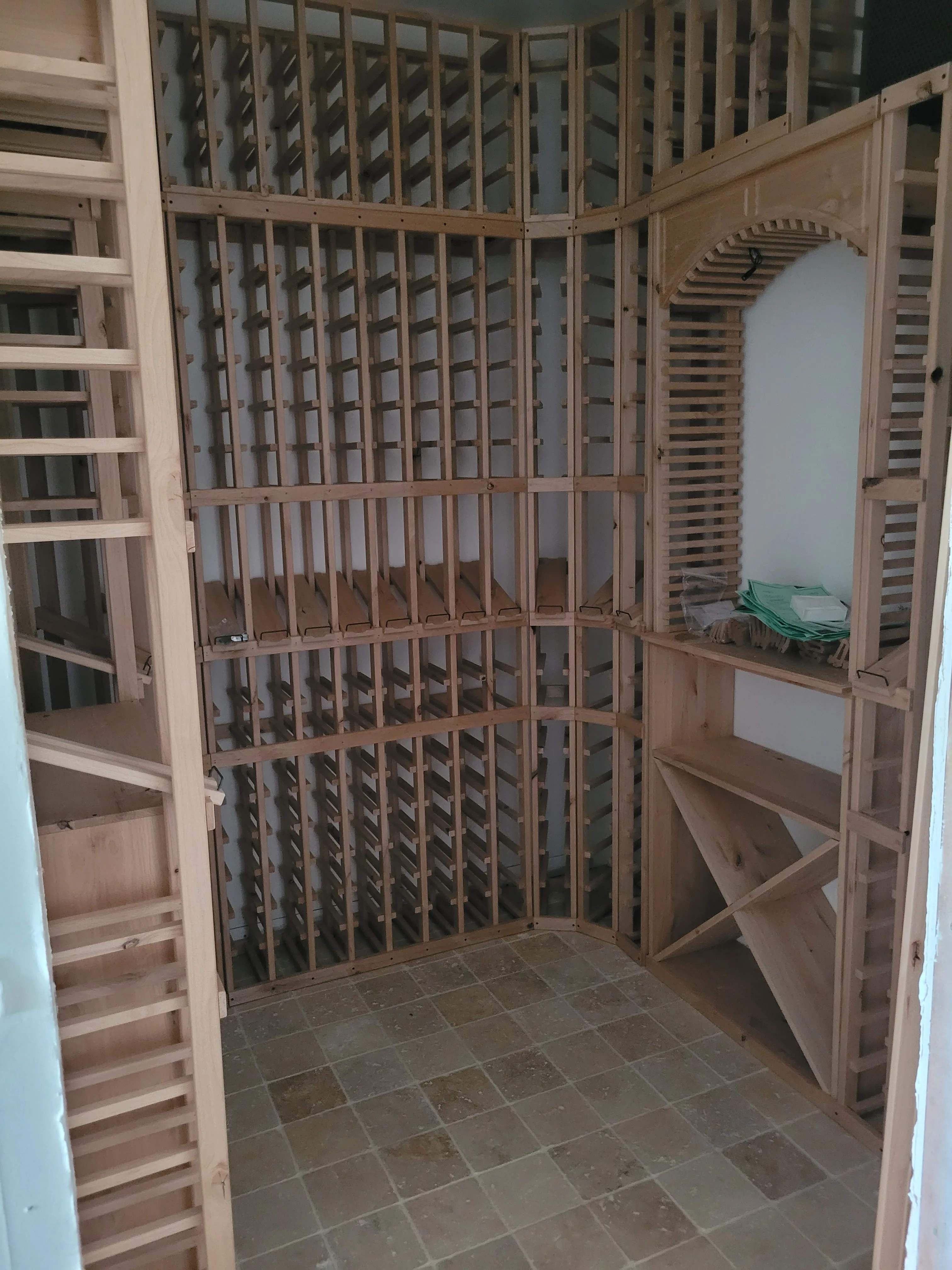 The wine room off the dining space